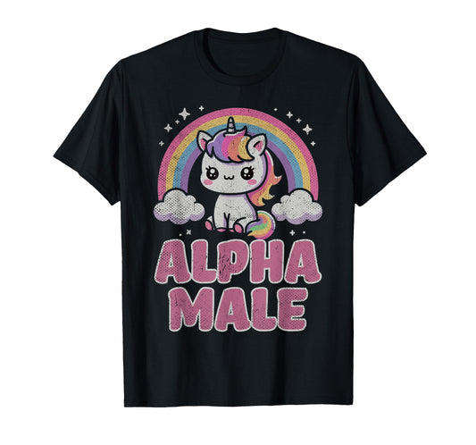 Ironic Cute Alpha Male Unicorn Funny Sarcastic Humor Men T-Shirt