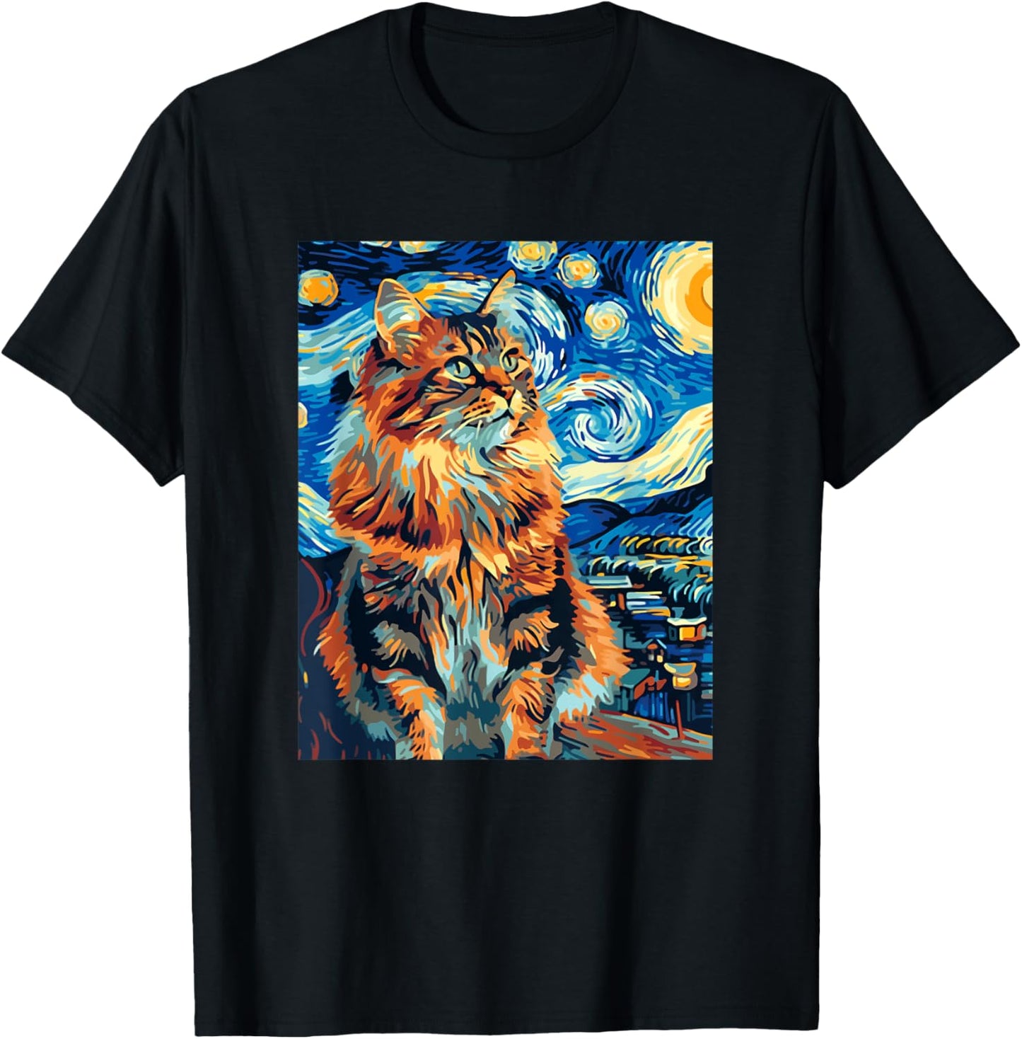 Starry Night Cat T-Shirt