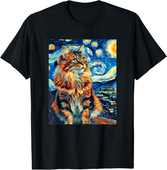 Starry Night Cat T-Shirt