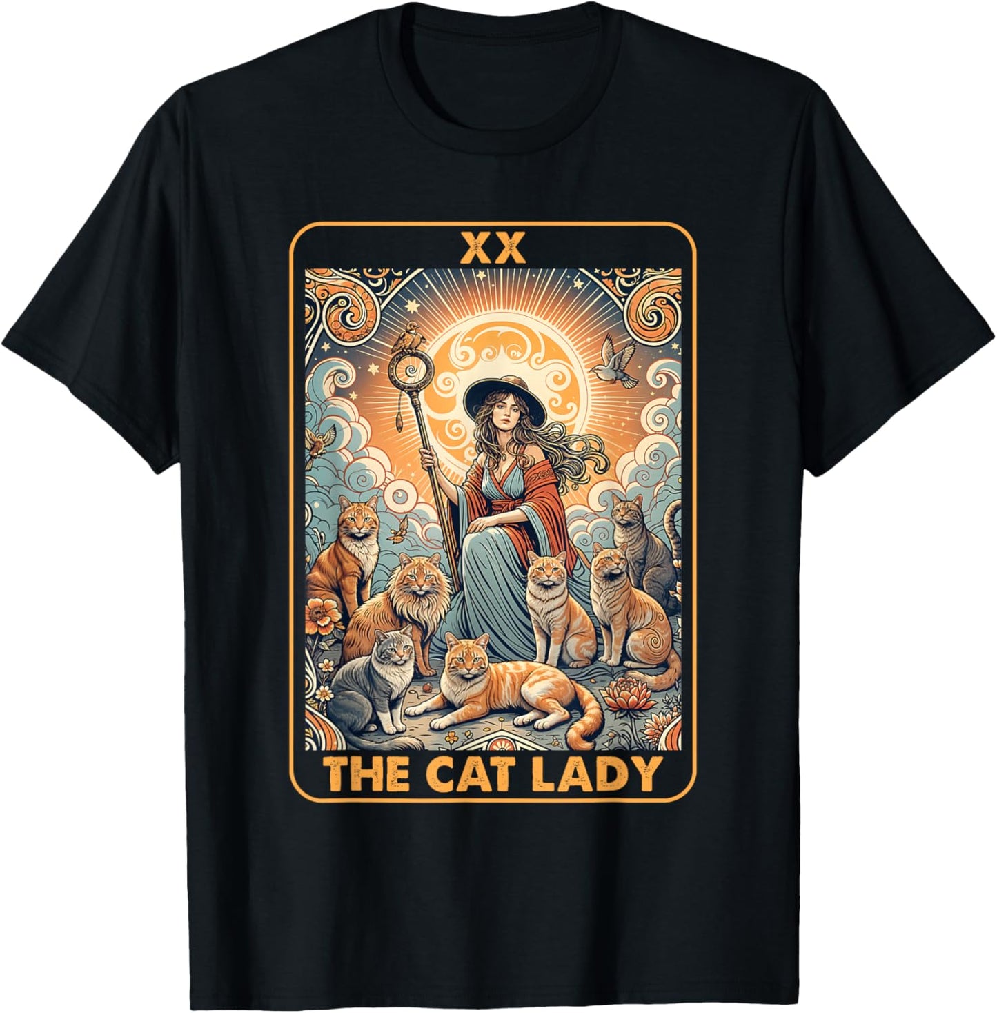 The Cat Lady Tarot Card Shirt Women Pet Kitten Cat Mom Mama T-Shirt