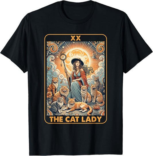 The Cat Lady Tarot Card Shirt Women Pet Kitten Cat Mom Mama T-Shirt