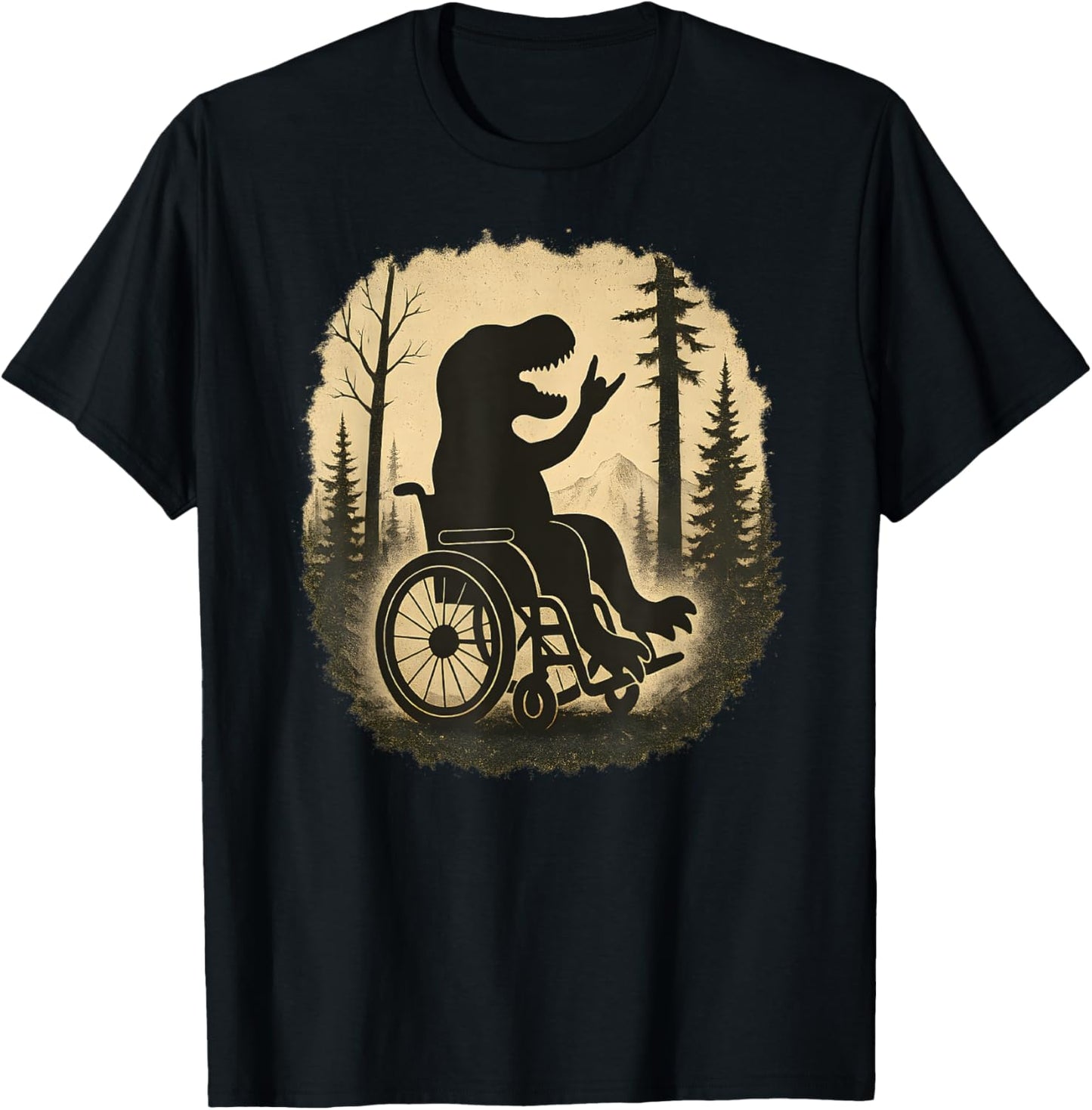 Retro T Rex Wheelchair Dinosaur Handicap Disabled Boys Kids T-Shirt