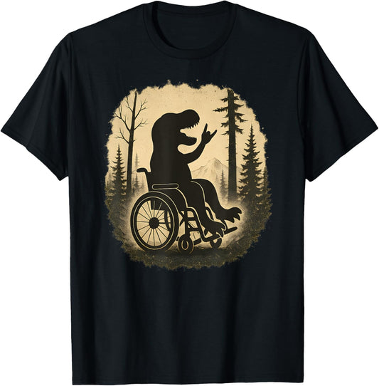Retro T Rex Wheelchair Dinosaur Handicap Disabled Boys Kids T-Shirt