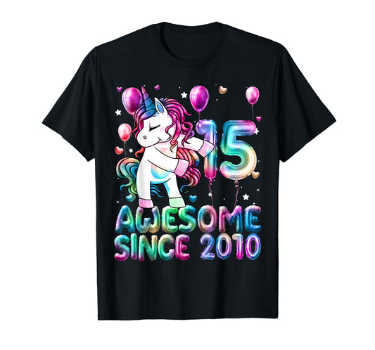 Flossing Unicorn 15 Year Old 15th Birthday Girl Unicorn T-Shirt