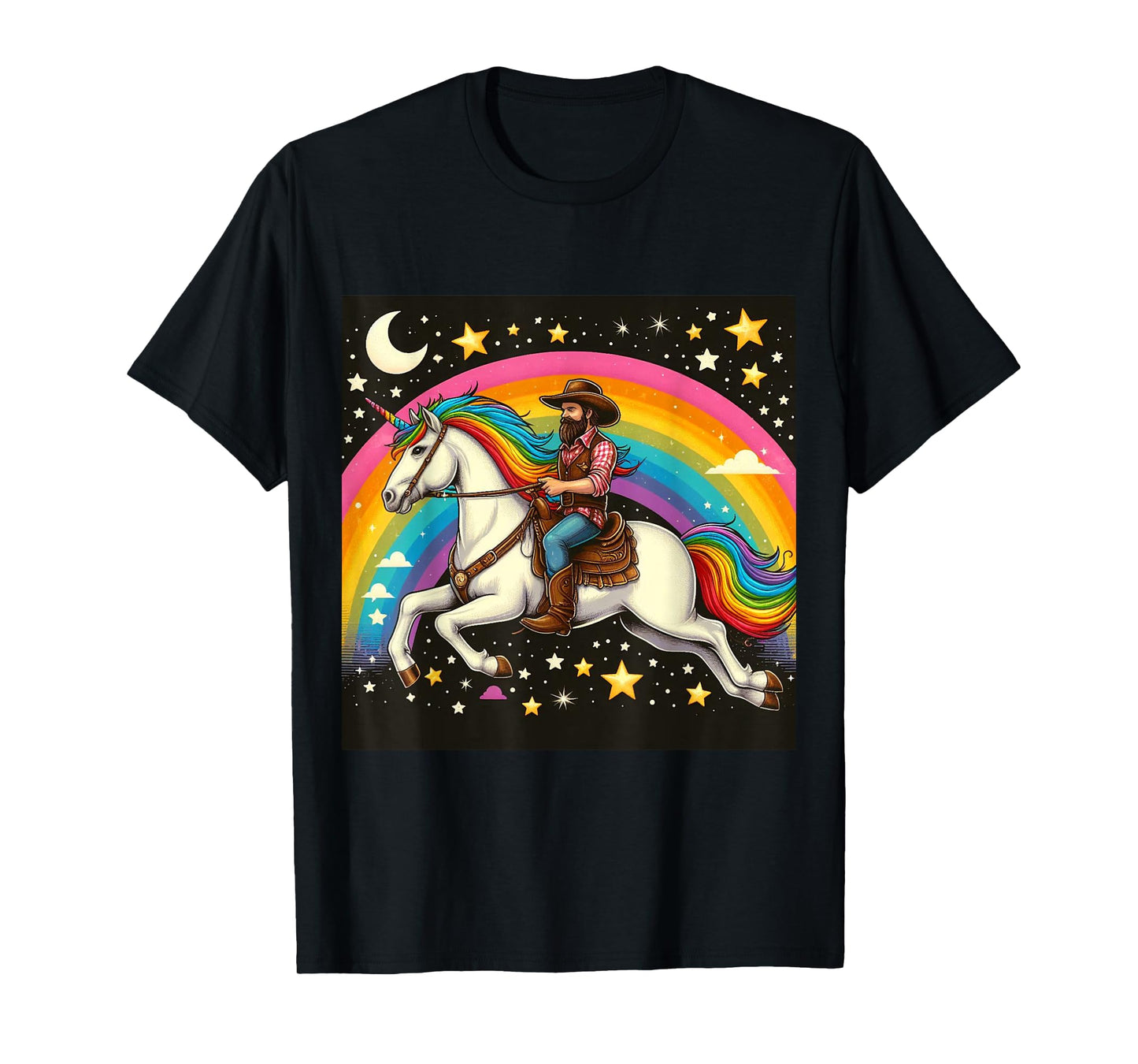 Cowboy Riding A Unicorn Boys Girls Men Women Kids Adults T-Shirt