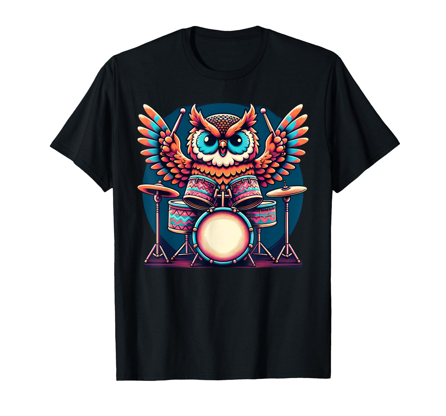 Cute Owl Playing Drums Owls Drummer Music T-Shirt