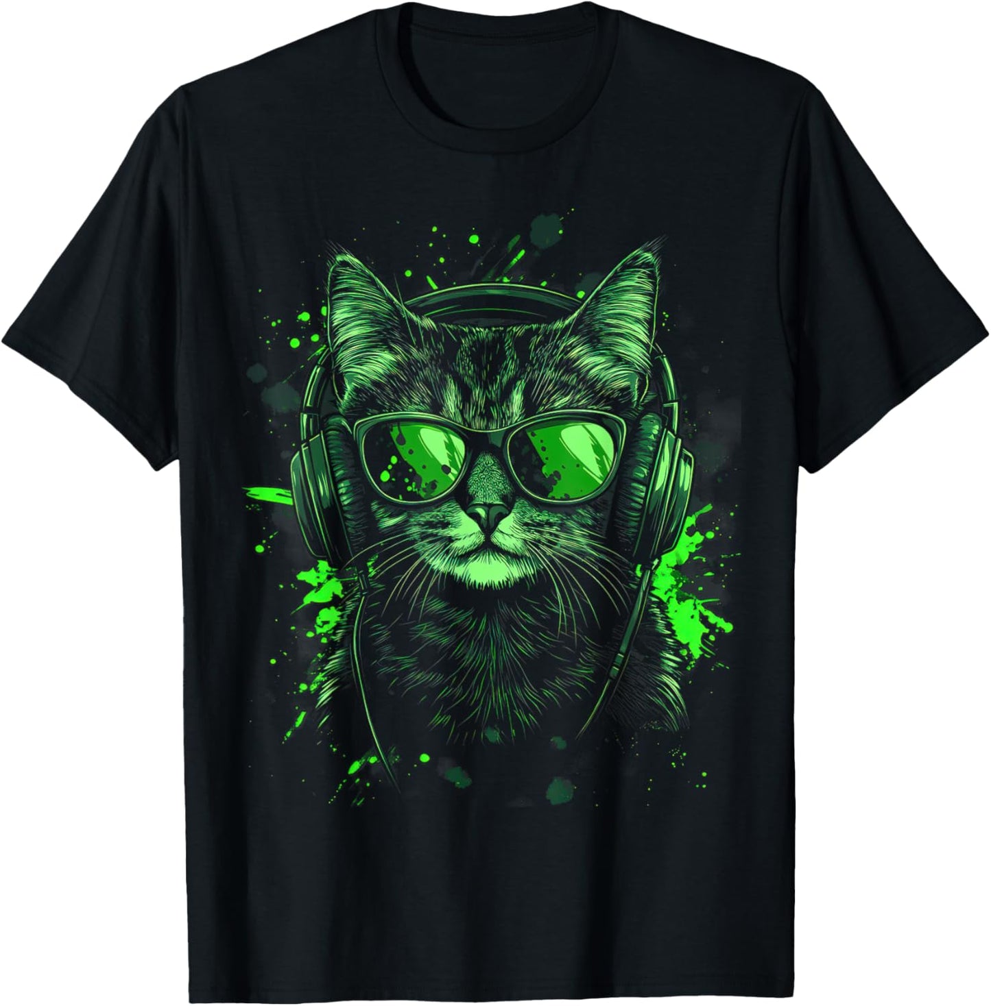 Cool Pop Art Graphic Music Techno Festival DJ Funny Cat T-Shirt