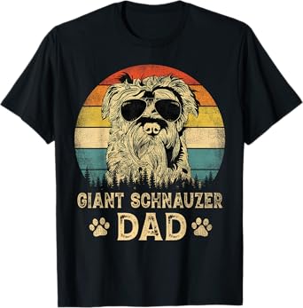 Vintage Giant Schnauzer Dad Dog Lovers Father's Day Tee T-Shirt