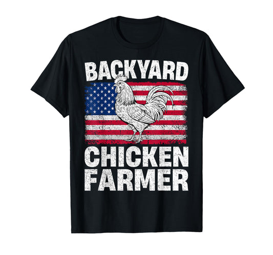 Backyard Chicken Farmer USA Flag Patriotic 4th of July T-Shirt