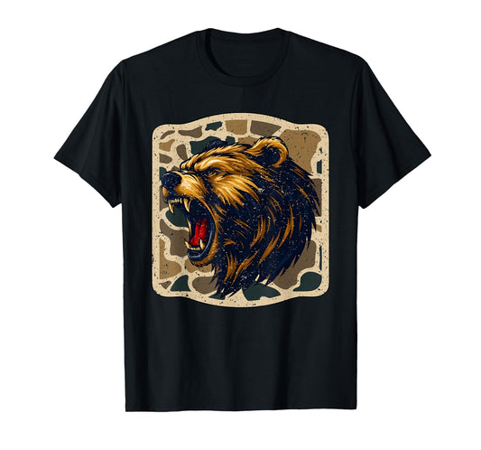 Bears Camo Football Game Day School Mascot Team Spirit T-Shirt