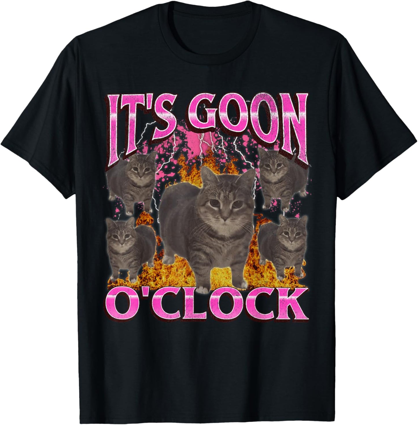 Gooning O'clock Funny Oia Oia Cat Meme Bootleg Graphic T-Shirt