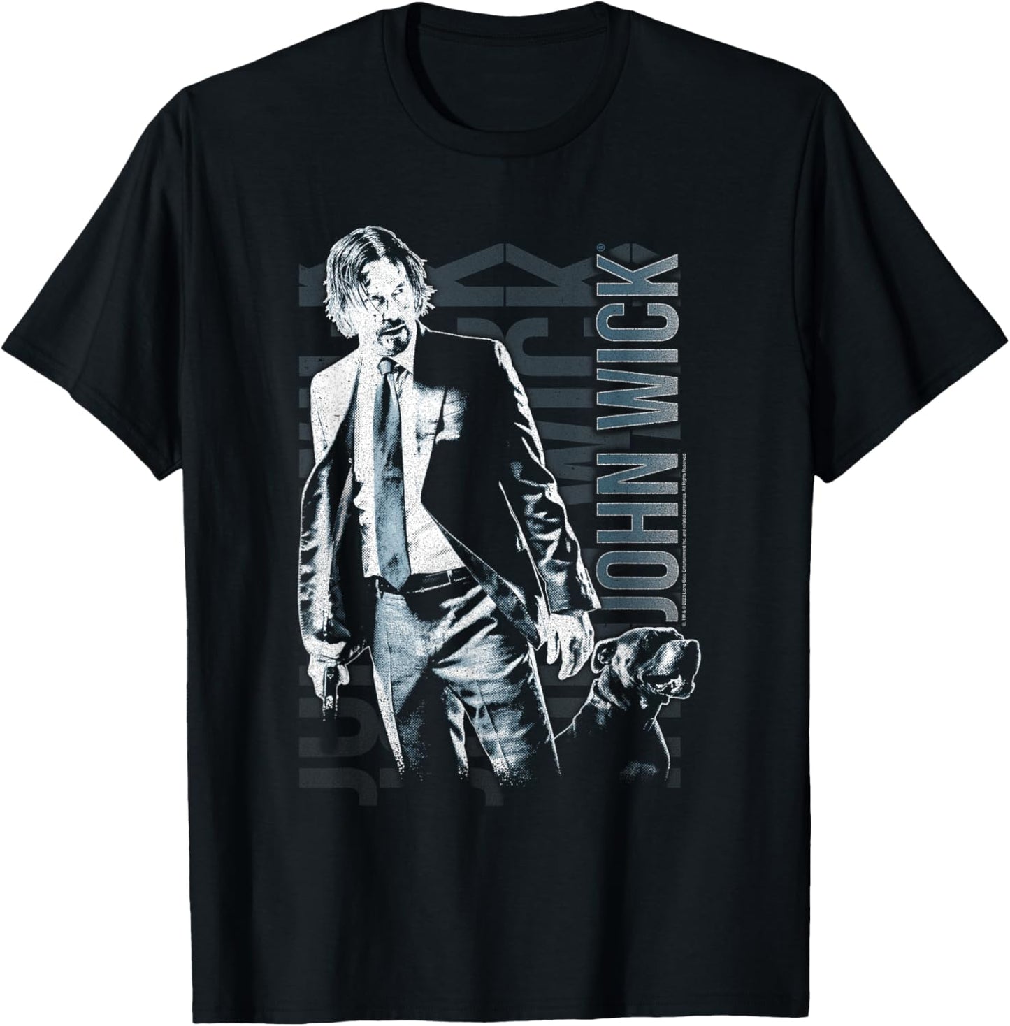 John Wick Distressed Photo with Dog Action Movie T-Shirt