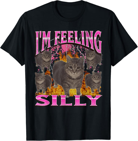 I'm Feeling Silly Funny Oia Oia Cat Meme Bootleg Graphic T-Shirt