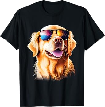 Golden Retriever With Sunglasses - Pet Lover Dog Owner Men Women Girls Kids T-Shirt
