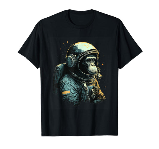 Chimpanzee Space Astronaut Travel Monkey Vintage Design T-Shirt