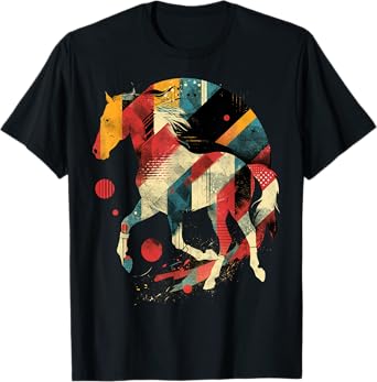Artsy Polo player (equestrian) on Abstract Art Polo T-Shirt