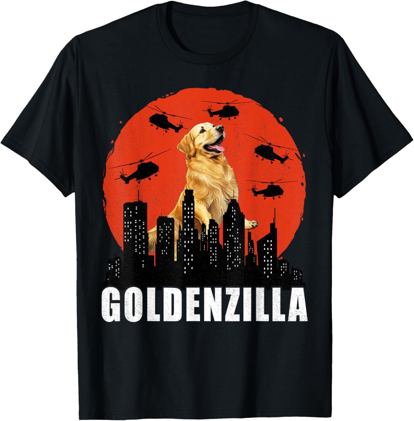 Golden Retriever T-Shirt for Boys Girls Goldenzilla Kaiju T-Shirt