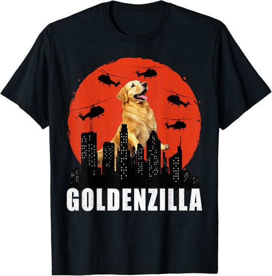 Golden Retriever T-Shirt for Boys Girls Goldenzilla Kaiju T-Shirt