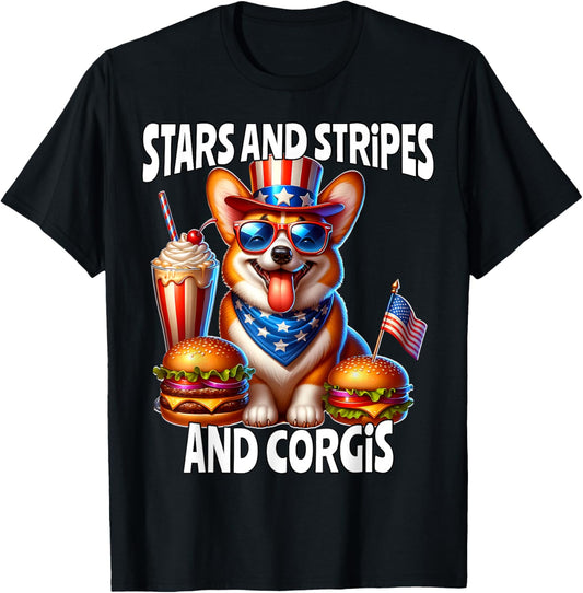 Corgi July 4th of July Corgi T-shirt