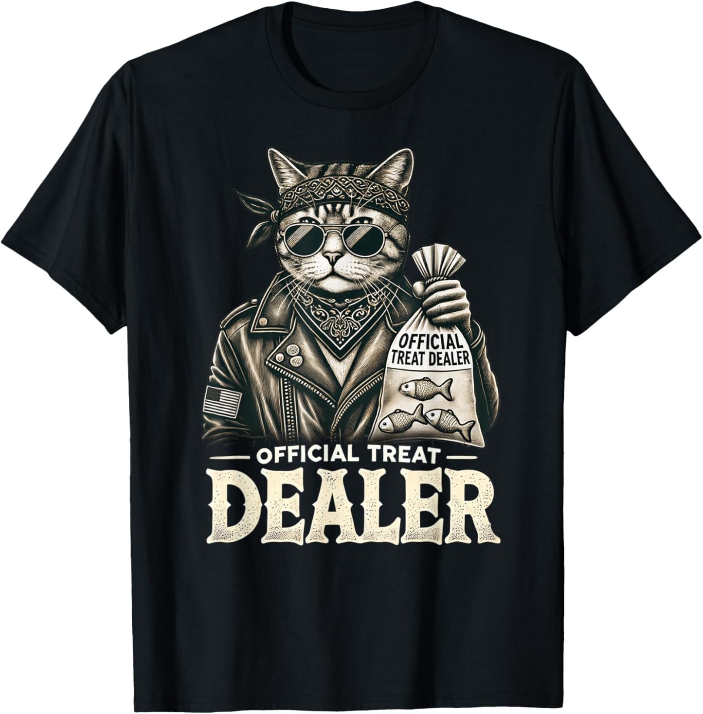 Cat Lover Official Treat Dealer Funny Pet Design Tee T-Shirt