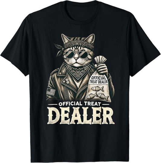 Cat Lover Official Treat Dealer Funny Pet Design Tee T-Shirt
