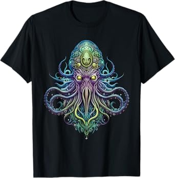 Vintage Cthulhu Cryptid Octopus Monster Lovecraft Horror T-Shirt