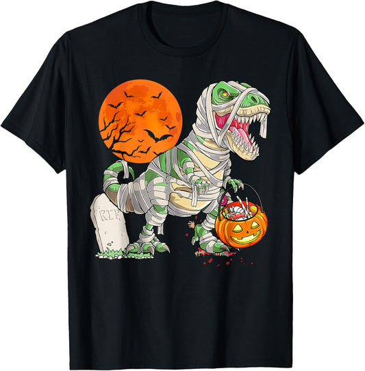 Funny Skeleton Dinosaur Halloween Costume T-Shirt