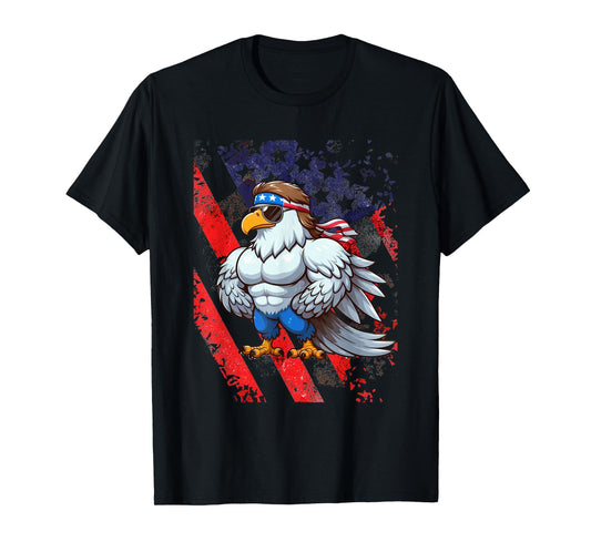 Funny American Mullet Eagle America 4th Of July Merica T-Shirt