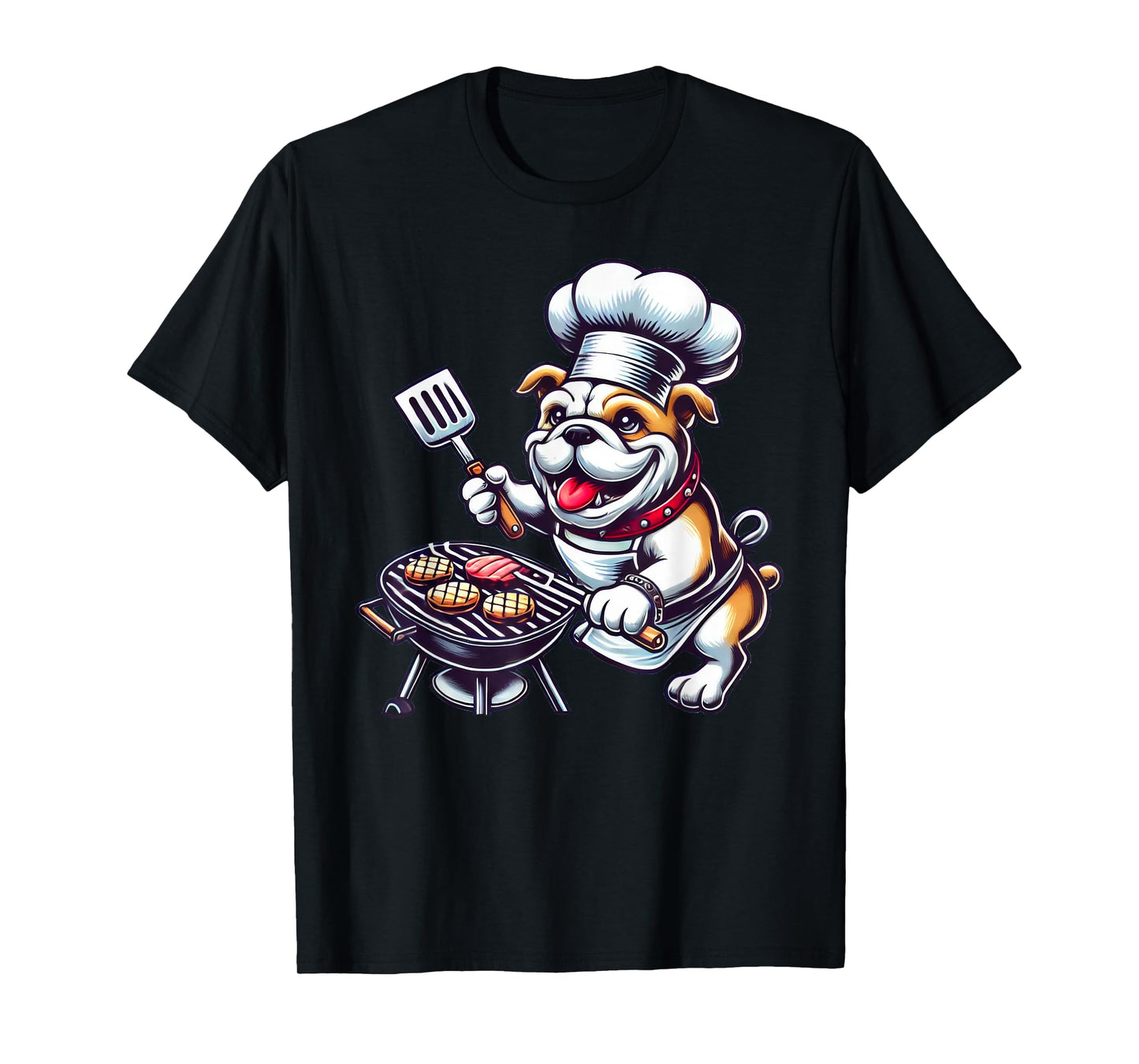 Funny Barbecue English Bulldog Dog Grilling BBQ T-Shirt for Men Women Kids