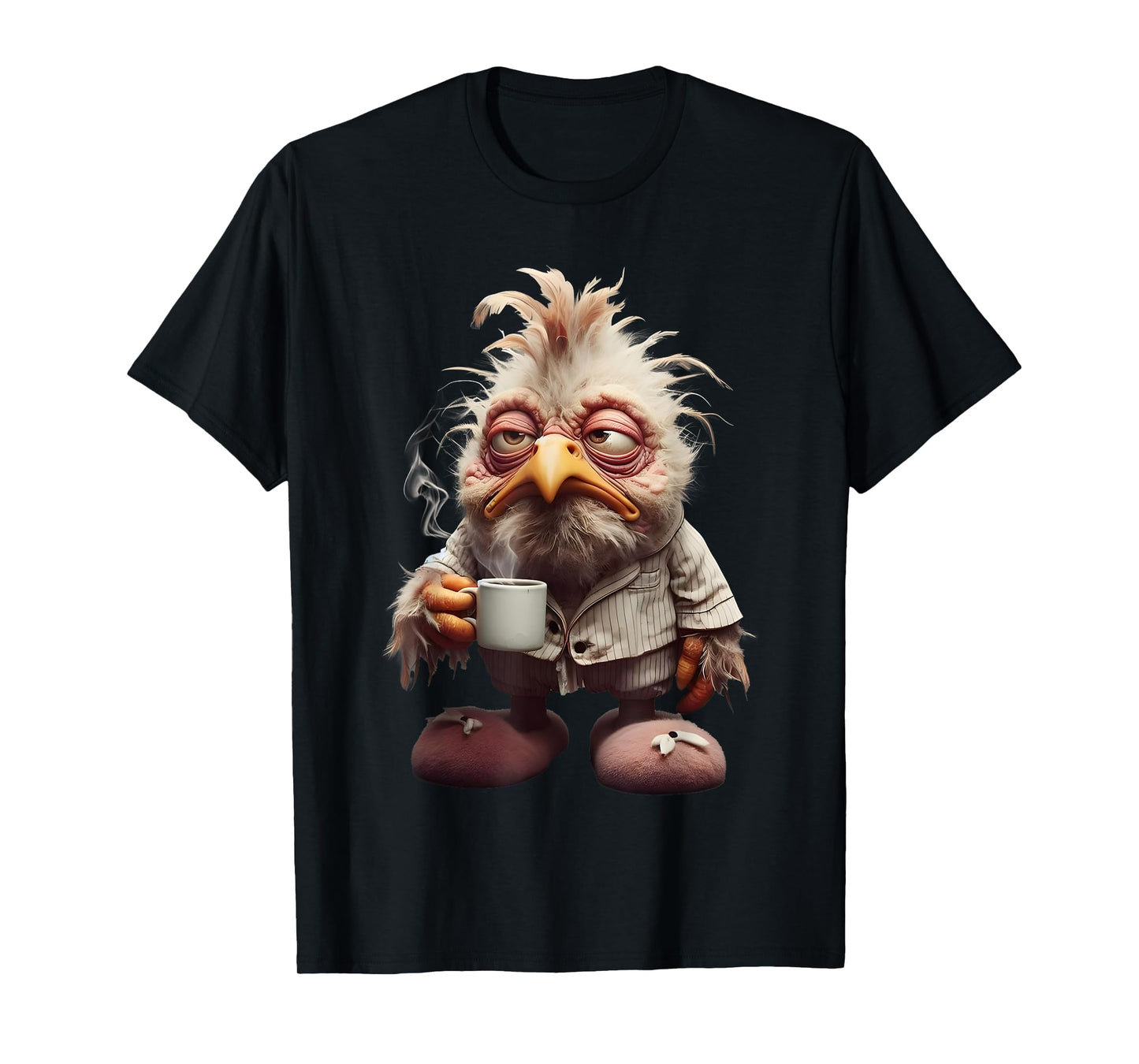 funny coffee chicken art print T-Shirt