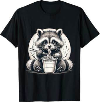 Raccoon Eating Ramen Shirt Instant Noodle Cup Racoon Lover T-Shirt