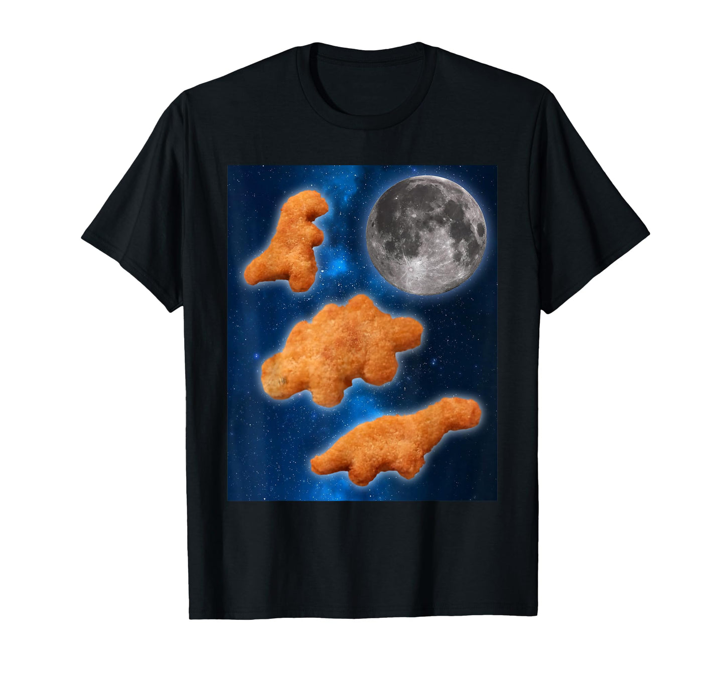 Three Chicken Nuggets Howl at Moon Funny Parody Dino Nugget T-Shirt