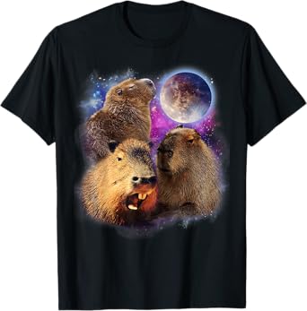 3 Capybara Moon Capybara Stuffed Animal For Men, Women, Kids T-Shirt