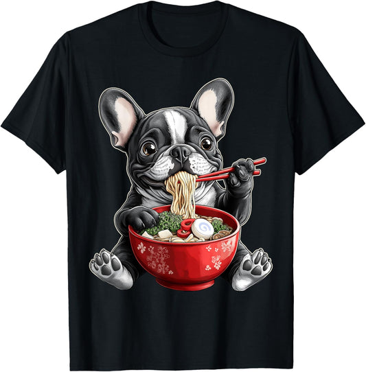 French Bulldog Frenchie Dog Ramen Japanese Noodles T-Shirt