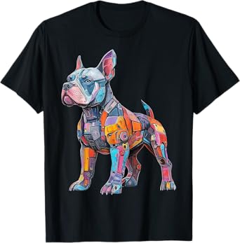 American Bully Dog Motif Pet Artwork Colorful American Bully T-Shirt for Men Women Kids