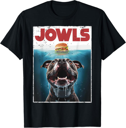 Funny Pittie Pitbull Pit Bull Jowls Burger, Bully Dog Mom T-Shirt