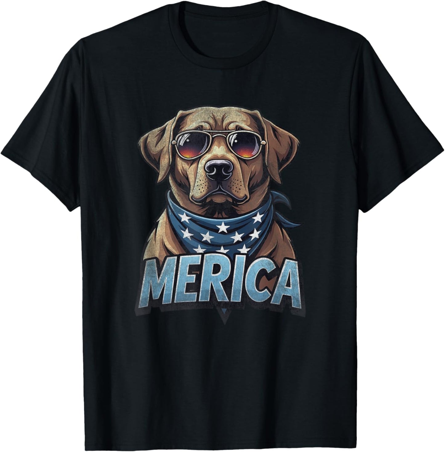 Vintage Labrador Retriever 4th of July Merica T-Shirt