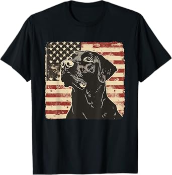 Labrador Retriever American Patriot 4th of July Mens Boys T-Shirt