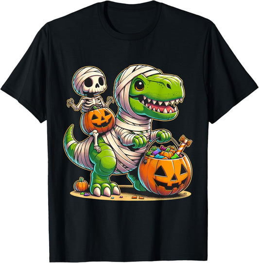 Halloween Funny T Rex Dinosaur Mummy Boys Trick Treat T-Shirt