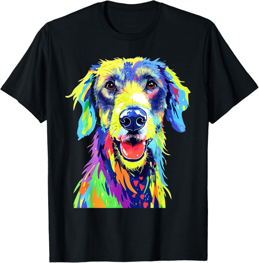 Colorful Irish Wolfhound Dog Art for Pet Lovers T-Shirt