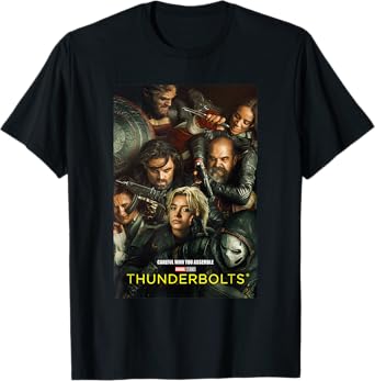 Marvel Thunderbolts Careful Who You Assemble Team Poster T-Shirt