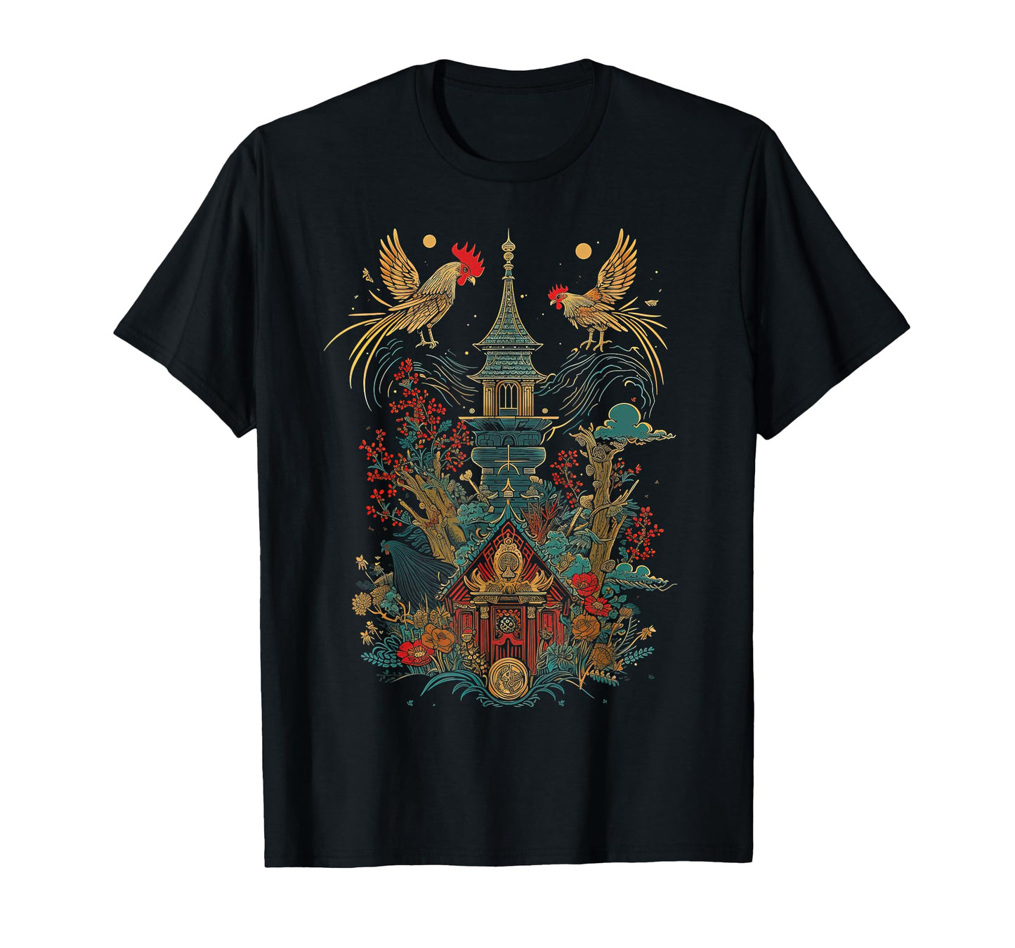 Baba Yaga Russian Folklore Chicken Cabin Design T-Shirt
