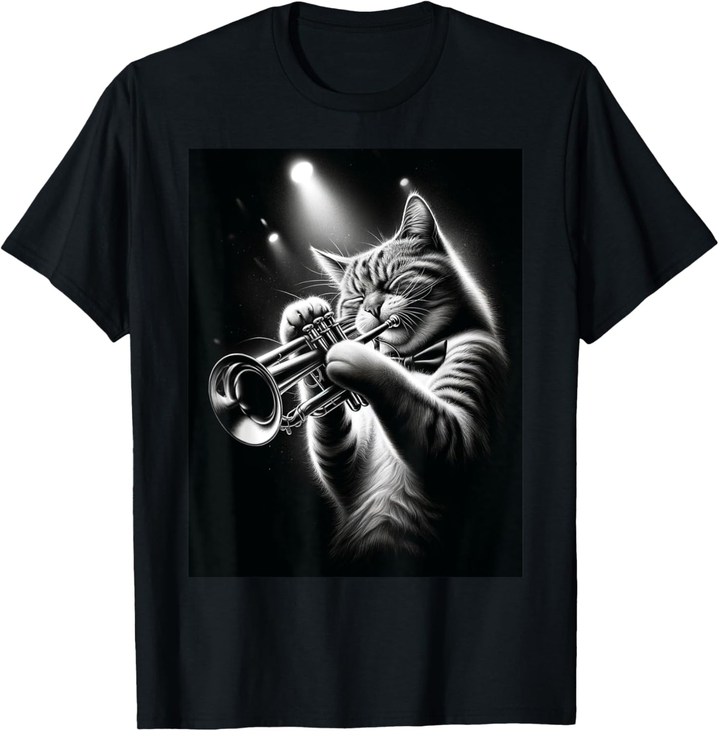Musician Trumpet Player Funny Cat Playing Trumpet T-Shirt