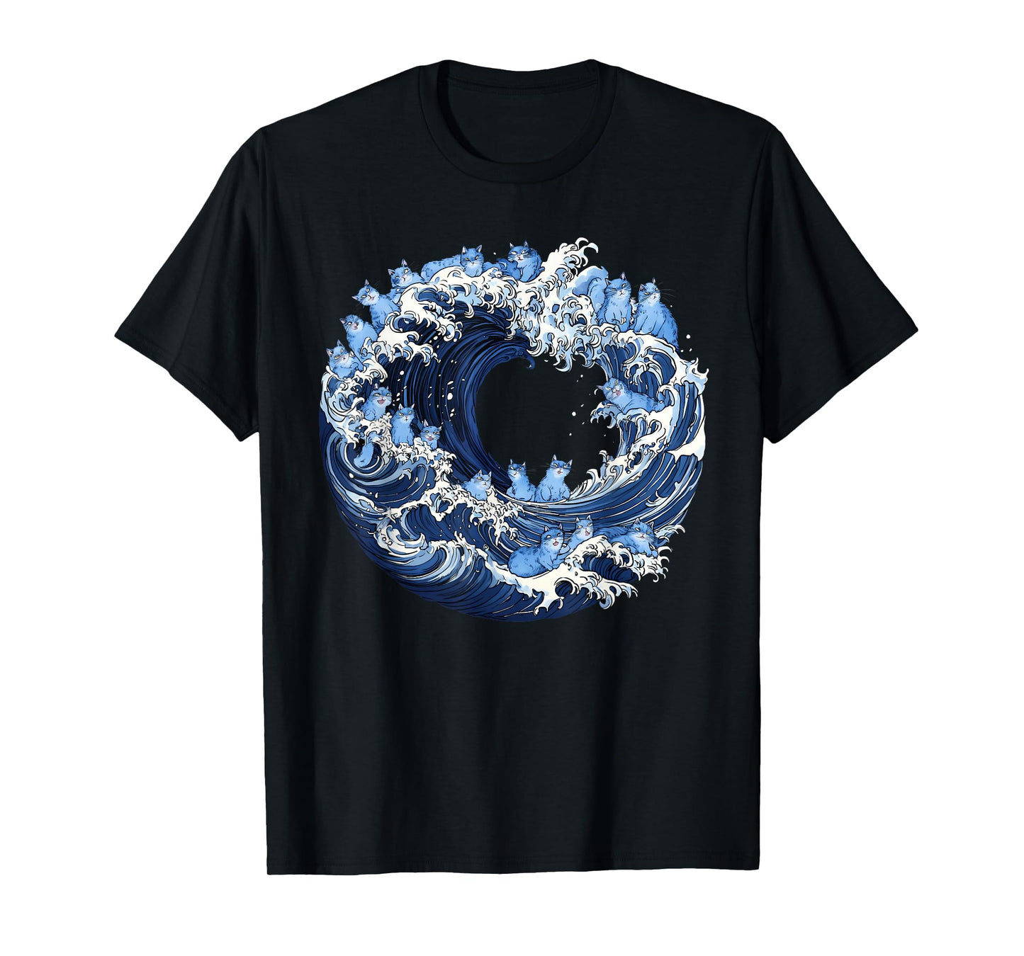 Cute Wave of Blue Cats for Kamala T-Shirt