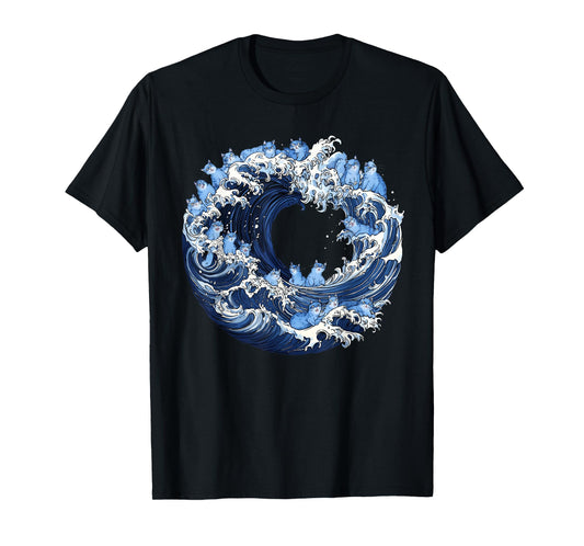Cute Wave of Blue Cats for Kamala T-Shirt