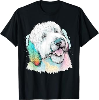 Cute Old English Sheepdog Dog on Bobtail Lover Men Women Kids T-Shirt