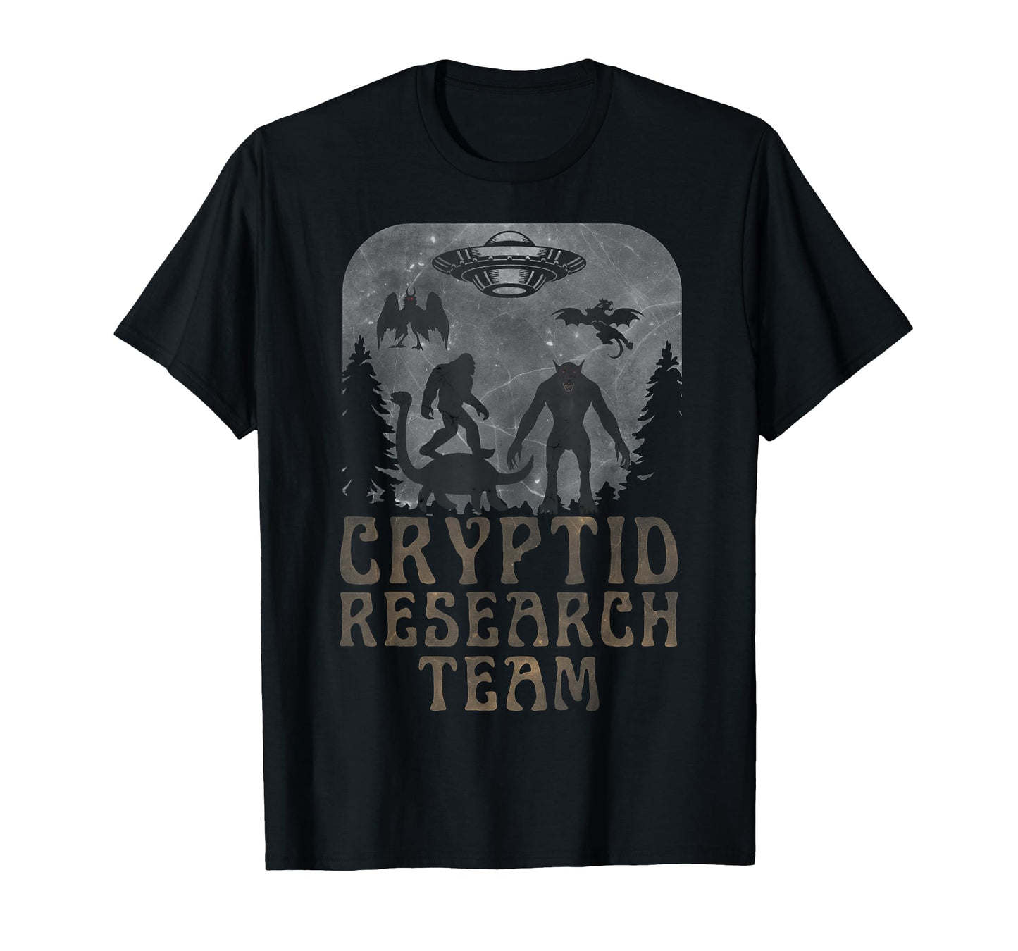 CRYPTID RESEARCH TEAM - Bigfoot Dogman Mothman Alien UFO T-Shirt