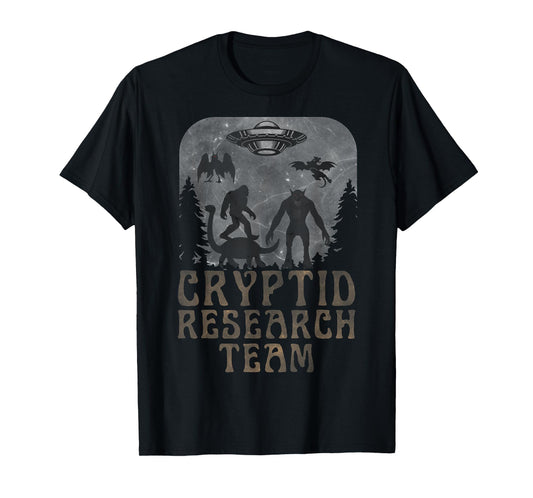 CRYPTID RESEARCH TEAM - Bigfoot Dogman Mothman Alien UFO T-Shirt