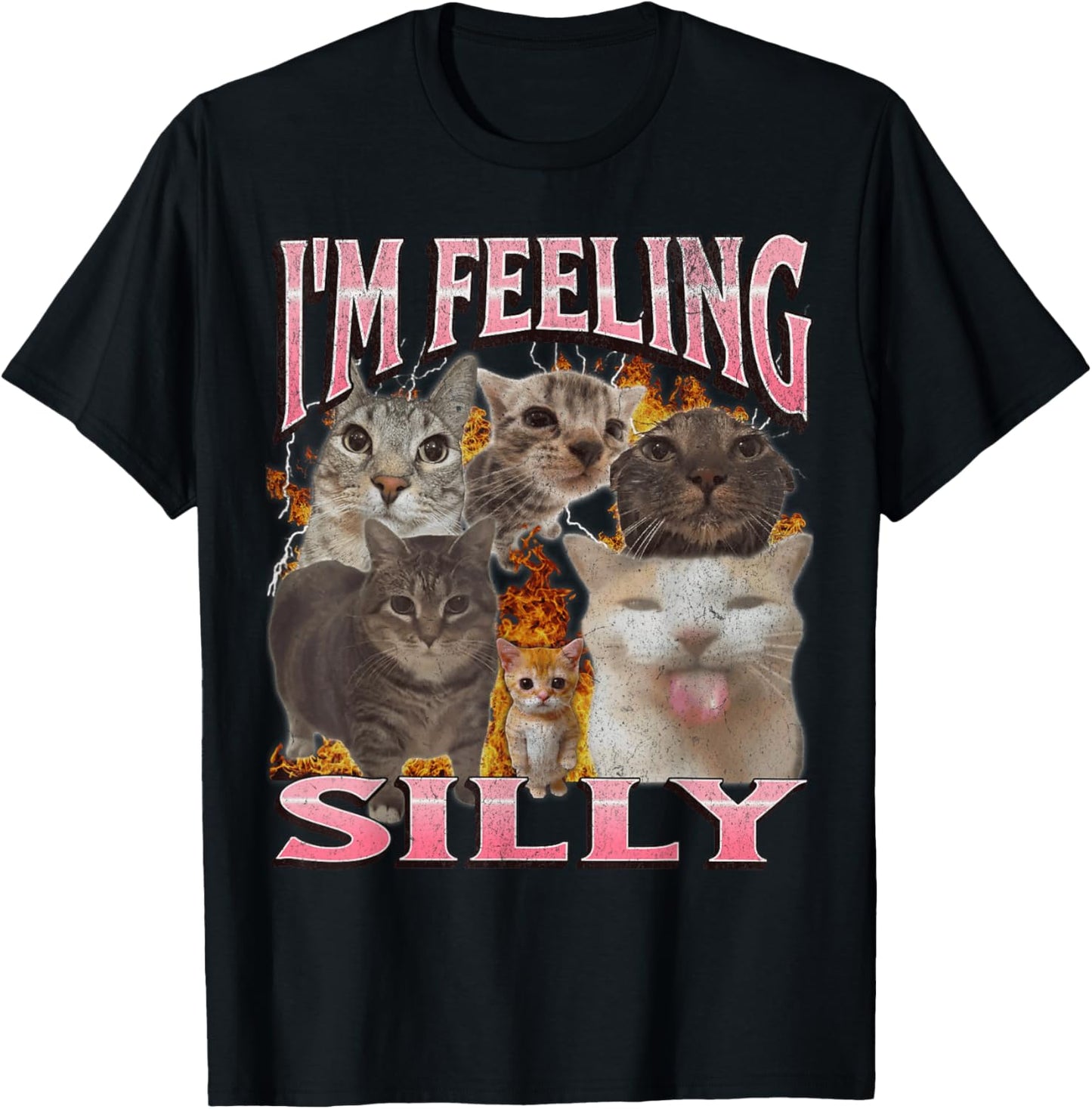 I'm Feeling Silly Funny Cat Meme Bootleg Graphic T-Shirt