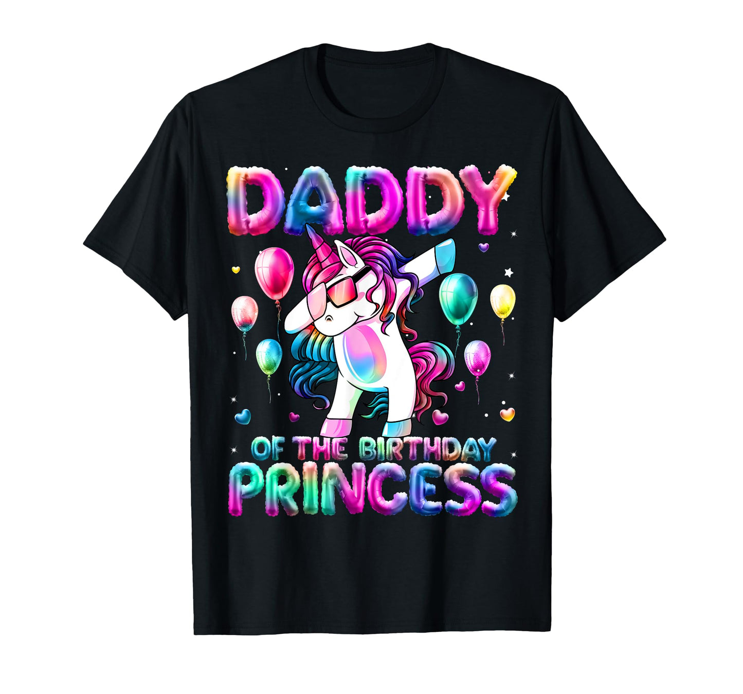 Daddy of the Birthday Princess Girl Dabbing Unicorn Daddy T-Shirt